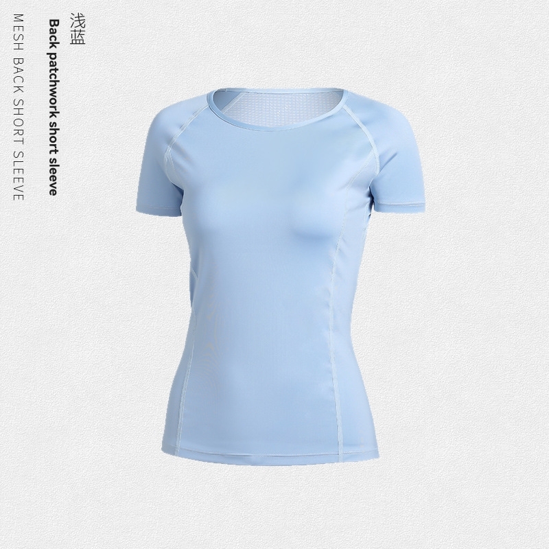 Womens Tops | Ascend Athlete Seamless Workout T-Shirt X Sweaty Betty Breeze Blue Clothing Breeze Blue