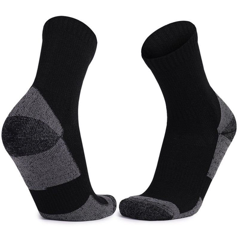 Womens/Mens Socks | Rugged Steel Toe Crew Sock 2 Pack Black Accessories Black